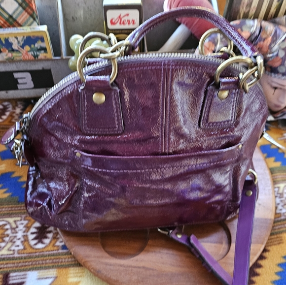 Coach Limited Addition Francine Purple Legacy Tote Bag Bowling Satchel - Picture 13 of 16